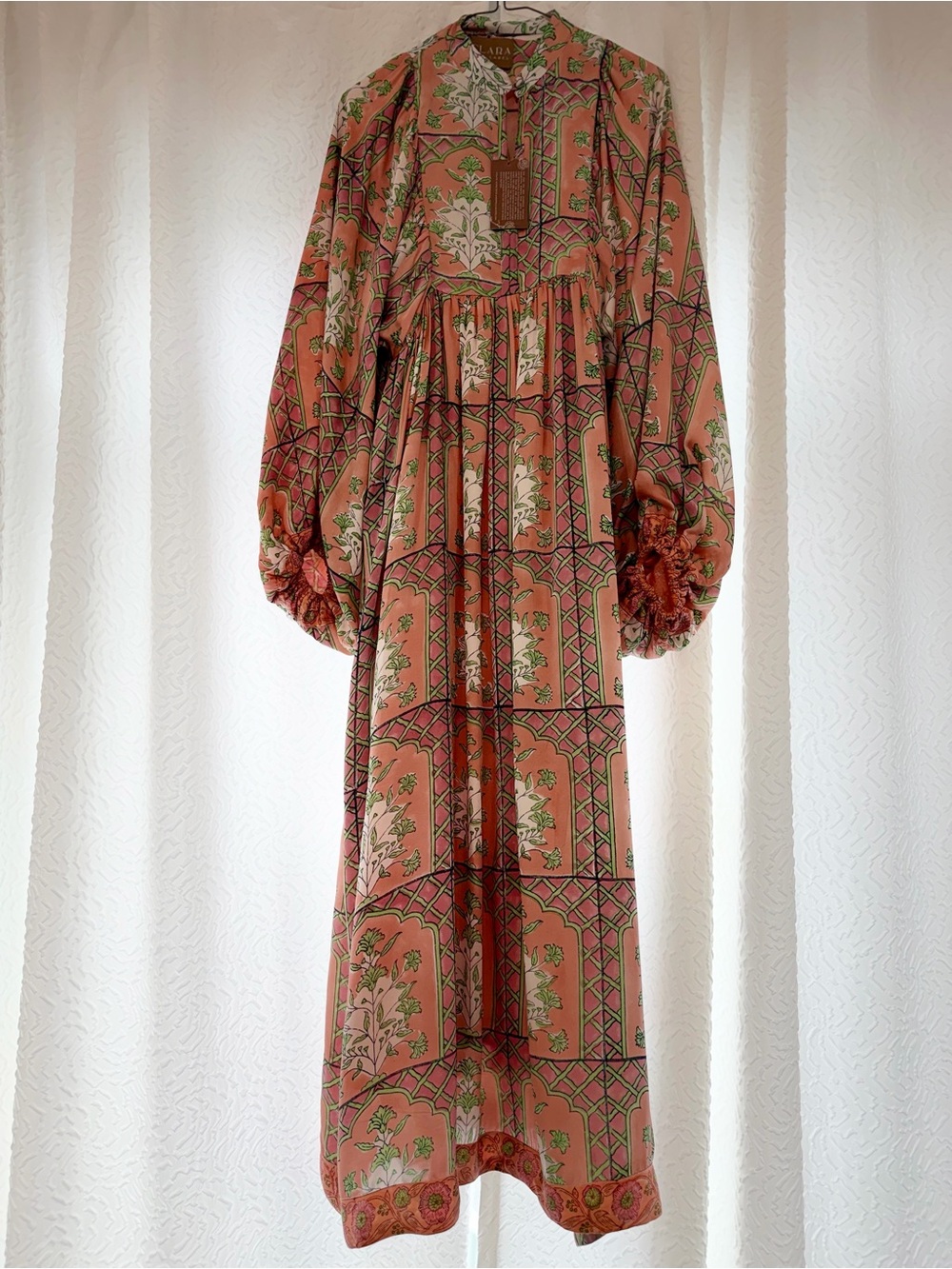 Clara The Label Cassia Floral Maxi Dress Peach Quartz XS - Picture 9 of 16